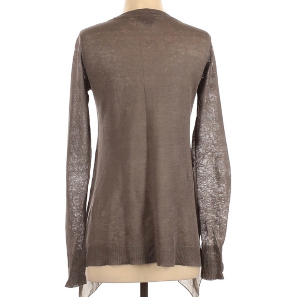 CENTRAL PARK WEST XS olive linen cardigan in excellent condition - Picture 2 of 5